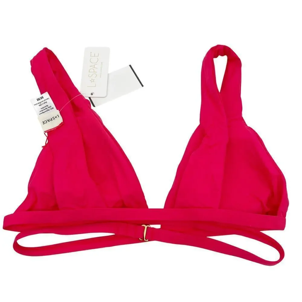 L*Space Avery Strappy Bikini Top in Hot Cherry Size Medium NEW With Tags!